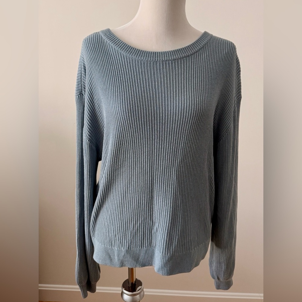 LuluLemon Women's Ribbed Blue Sweater Size 12